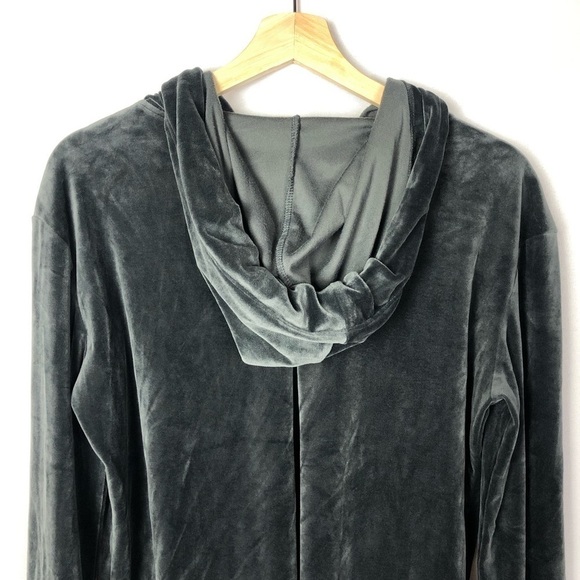 Boutique LaJu Los Angeles Gray Velour Track Suit Pullover Hoodie S - Picture 6 of 10